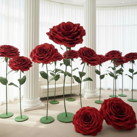 Ростовой цветок из бумаги "Роза красная"